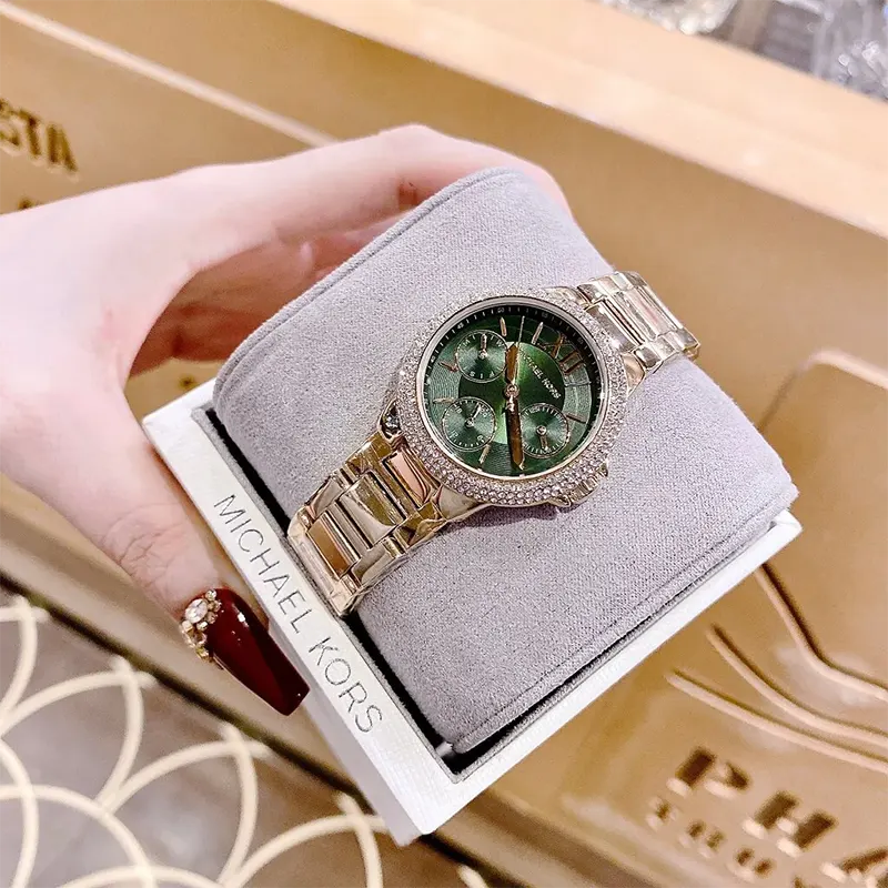 Michael Kors Camille Radient Green Dial Ladies Watch- MK6981